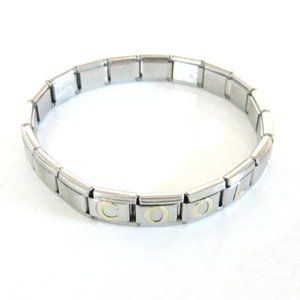 Vintage Ryry Firenze Stainless Steel Unisex Thin Style Stretch Bracelet "COOL"